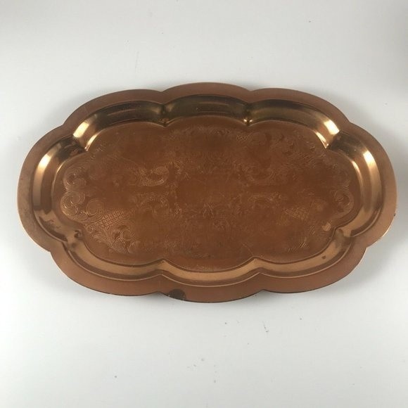 Vintage Copper and Brass Cream Sugar & Tray Set - Coppercraft Guild - Picture 6 of 10